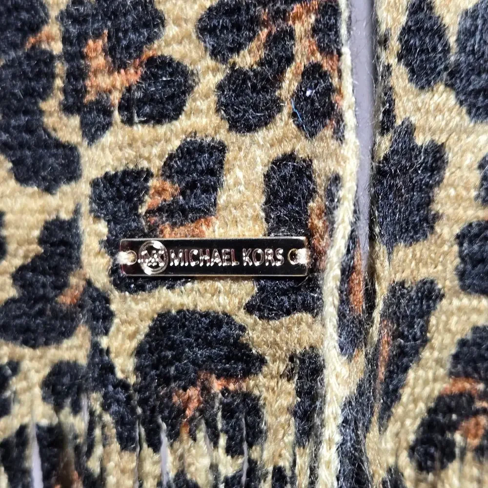 Michael Kors‎ Scarf Leopard Print Fringe 11